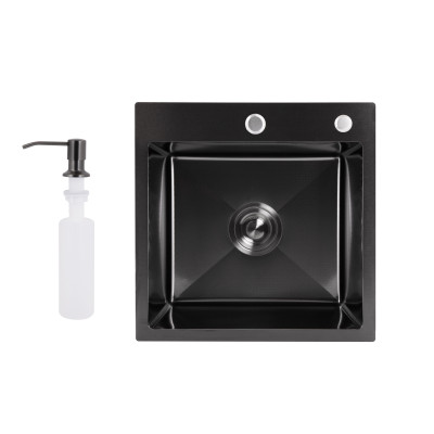 Мийка для кухні інтегрована Handmade H4545HB Decor Black PVD Honeycomb 2,5/0,5 мм LDH4545HDECBLM49438 Lidz