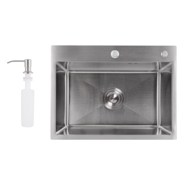 Мийка для кухні інтегрована Handmade H5843 Brushed Steel 3,0/1,0 мм LDH5843BRU49442 Lidz