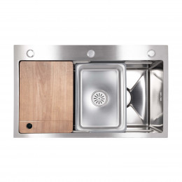 Мийка для кухні інтегрована Handmade H7545 Decor Honeycomb 3,0/1,0 мм LDH7545DEC48372 Lidz