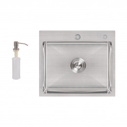 Мийка для кухні інтегрована Handmade H5045 (LDH5045BRU35383) Brushed Steel 3,0/1,0 мм Lidz