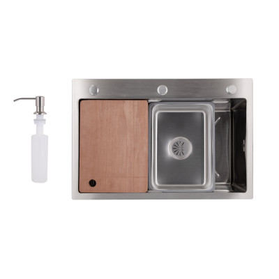 Мийка для кухні інтегрована Handmade H6845 Brushed Steel 3,0/1,0 мм LDH6845BRU49455 Lidz