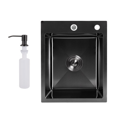 Мийка для кухні інтегрована Handmade H4050B Brushed Black PVD 3,0/1,0 мм LDH4050BRUBLM49439 Lidz