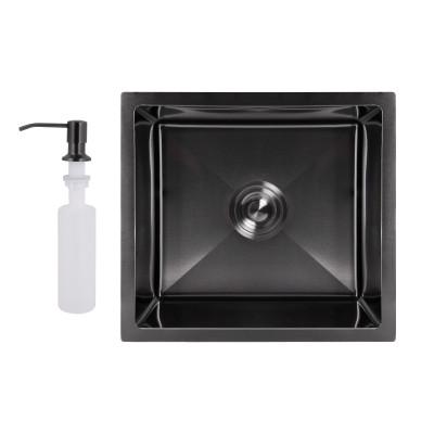 Мийка для кухні інтегрована під стільницю Handmade H4843B Brushed Black PVD 3,0/1,0 мм LDH4843BRUBLM49440 Lidz