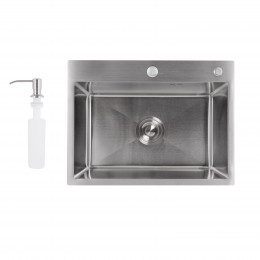 Мийка для кухні інтегрована Handmade H5843 Brushed Steel 3,0/1,0 мм LDH5843BRU49442 Lidz Мийка для кухні інтегрована Handmade H5843 Brushed Steel 3,0/1,0 мм LDH5843BRU49442 Lidz