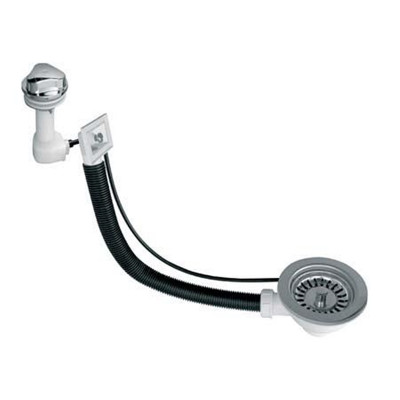 Злив для кухонної мийки (автомат) з квадратним переливом PUFS113R-CP 11/2 Злив для кухонної мийки (автомат) з квадратним переливом PUFS113R-CP 11/2