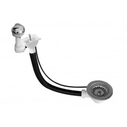 Злив для кухонної мийки (автомат) з горизонтальним переливом PUFS113DR-CP 11/2