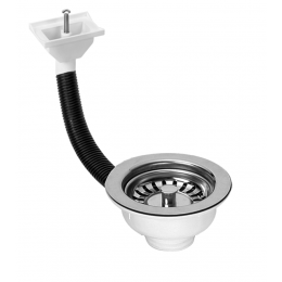 Злив пластиковий для кухонної мийки з сіткою з нержавійки 1 1/2*113 mm FSW50PDR