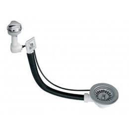 Злив для кухонної мийки (автомат) з квадратним переливом PUFS113R-CP 11/2