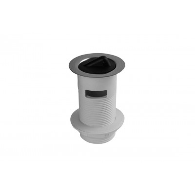 Злив до умивальника 1.1/4″,h 91 мм з гумовою пробкою, з переливним отвором BSW1