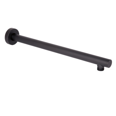Кронштейн для верхнього душу Trubice, 400 мм, Matt Black округлий QTTRU120BLM45927 Qtap