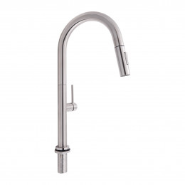 Змішувач для кухні Lenicka, Brushed Nickel PVD (k35) з висувним виливом QTLEN9138103UN Qtap