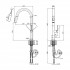 Змішувач для кухні Lenicka, Brushed Nickel PVD (k35) з висувним виливом QTLEN9138103UN Qtap