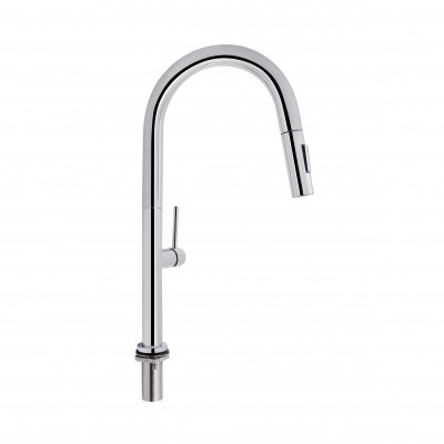 Змішувач для кухні Lenicka, Chrome (k35) з висувним виливом QTLEN9138103UC Qtap