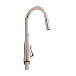 Змішувач для кухні Evicka, Brushed Nickel PVD (k35) з висувним виливом QTEVI91103UN Qtap