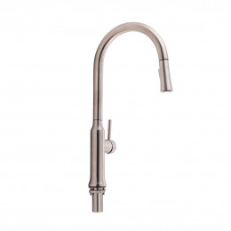 Змішувач для кухні Baruska, Brushed Nickel PVD (k35) з висувним виливом QTBAR9137103UN Qtap