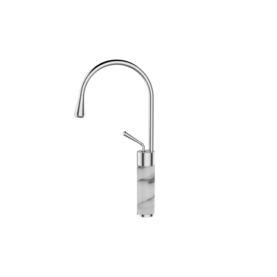 Змішувач для умивальника високий Invena STONE білий/хром BU-03-W02