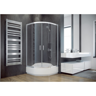 Кабіна півкругла MODERN 80x80x165 універсальна: скло grigio, профіль хромований Кабіна півкругла MODERN 80x80x165 універсальна: скло grigio, профіль хромований