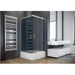 Кабіна квадратна MODERN 80x80x165: скло прозоре, профіль хромований