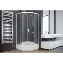 Кабіна півкругла MODERN 90x90x165 універсальна: скло mrozone / профіль хромований