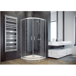 Кабіна півкругла MODERN 90x90x185 універсальна: скло grigio / профіль хромований
