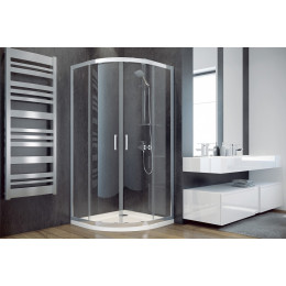 Кабіна півкругла MODERN 90x90x185 універсальна: скло mrozone / профіль хромований