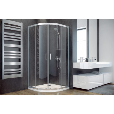 Кабіна півкругла MODERN 90x90x185 універсальна: скло mrozone / профіль хромований от Besco в магазине St-Lviv