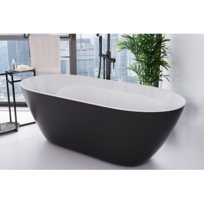 Ванна MOYA вільностояча 170х72 чорна матова зовні біла всередині з сифоном клік-клак Ванна MOYA вільностояча 170х72 чорна матова зовні біла всередині з сифоном клік-клак