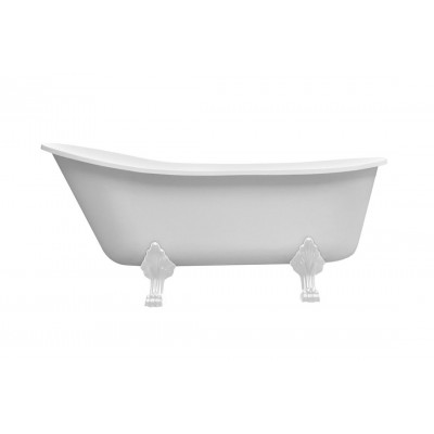 Ванна акрилова OLAYA ретро 160х68 з ногами білими без сифона Ванна акрилова OLAYA ретро 160х68 з ногами білими без сифона