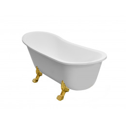 Ванна акрилова OLAYA ретро 160х68 з ногами золотими без сифона Ванна акрилова OLAYA ретро 160х68 з ногами золотими без сифона
