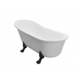 Ванна акрилова OLAYA ретро 160х68 з ногами чорними без сифона Ванна акрилова OLAYA ретро 160х68 з ногами чорними без сифона