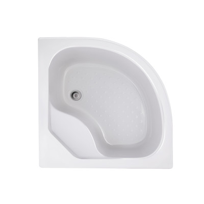 Душовий піддон Kapielka ST90x90x41, високий, напівкруглий, з панеллю, діаметр зливу 52 мм Lidz