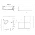 Душовий піддон Kapielka ST80x80x41, високий, напівкруглий, з панеллю, діаметр зливу 52 мм Lidz