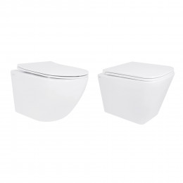 Акційний набір: Унітаз підвісний Jay Ultra Quiet QT07335177W 485х360х320 + Tern Ultra Quiet QT17332303ASW 490x365x325