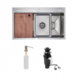 Комплект Lidz Handmade H7545 Мийка для кухні інтегрована Decor Honeycomb LDH7545DEC48372 + Lidz (BLA) Подрібнювач для кухонного миття Комплект Lidz Handmade H7545 Мийка для кухні інтегрована Decor Honeycomb LDH7545DEC48372 + Lidz (BLA) Подрібнювач для кухонного миття