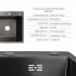 Акційний набір Lidz: мийка H7849BL інтегрована крило зліва Brushed Black PVD 3,0/1,0 мм + Змішувач Aria для кухні з гнучким виливом (k35) Black