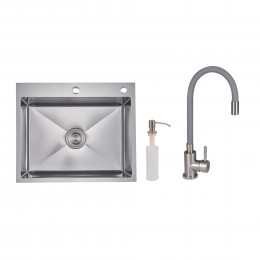 Акційний набір Lidz: мийка H6050H інтегрована Decor Honeycomb 2,5/0,5 мм LDH6050DEC48370 + Змішувач Aria для кухні з гнучким виливом (k35) Grey Акційний набір Lidz: мийка H6050H інтегрована Decor Honeycomb 2,5/0,5 мм LDH6050DEC48370 + Змішувач Aria для кухні з гнучким виливом (k35) Grey