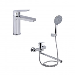 Акційний набір Qtap: Stenava New Змішувач для раковини QTSTE270CRM45535 Chrome + Stenava New Змішувач для ванни QTSTE2601CRM45536 Chrome