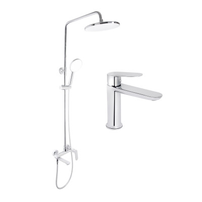 Акційний набір для душової кімнати Qtap Evia Змішувач для раковини QTEVI2701CRM47576 Chrome+Qtap Evia Душева система універсальна QTEVI111CRM47583 Chrome Акційний набір для душової кімнати Qtap Evia Змішувач для раковини QTEVI2701CRM47576 Chrome+Qtap Evia Душева система універсальна QTEVI111CRM47583 Chrome