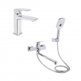 Акційний набір для Ванної кімнати Qtap Tern Змішувач для раковини QTTER2701CRM47584 Chrome+Qtap Tern Змішувач для ванни QTTER260CRM47587 Chrome