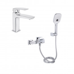 Акційний набір для Ванної кімнати Qtap Tern Змішувач для раковини QTTER2701CRM47584 Chrome+Qtap Tern Змішувач для ванни QTTER259CRM47586 Chrome