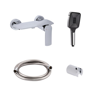 Акційний набір Qtap: Змішувач для душу Slavonice QTSLA266CRM45907+Лійка Rucni QTRUC125CRM45954+Шланг Hadice QTHADPVC160C+Тримач QTCRMA030