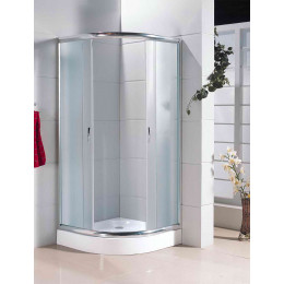 Кабіна душова півкругла 8001F-ECO з піддоном 15 см 80х80х195 скло Fabric, профіль хром Кабіна душова півкругла 8001F-ECO з піддоном 15 см 80х80х195 скло Fabric, профіль хром