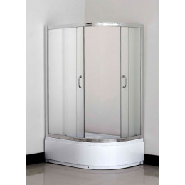 Кабіна душова півкругла 1115L-F ECO з піддоном 36 см 115х85х195 скло Fabric, профіль хром Кабіна душова півкругла 1115L-F ECO з піддоном 36 см 115х85х195 скло Fabric, профіль хром