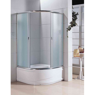 Кабіна душова півкругла 9018F-ECO з піддоном 30 см 90х90х195 скло Fabric, профіль хром придбати за кращою ціною від SANTEH в магазині St-Lviv