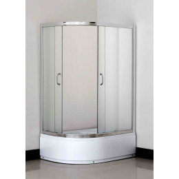 Кабіна душова півкругла 1115R-F-ECO з піддоном 40 см 115х85х195 скло Fabric, профіль хром