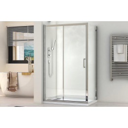 Кабіна душова прямокутна 1903912 120х90х190 без піддона скло прозоре, профіль алюмінієвий хромований