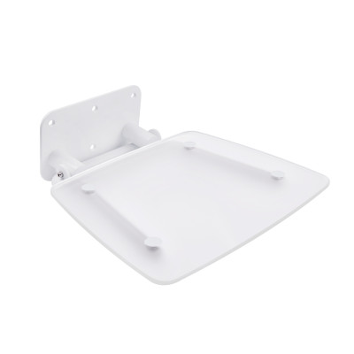 Сидіння відкидне Comfort WHI5035, White, квадратне, металеве, кріплення в стіну COMFWHI5035 Qtap