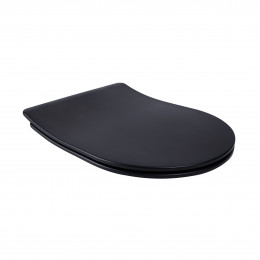 Сидіння для унітаза (Robin, Scorpio) 450x365x52 мм, Matt Black, з мікроліфтом, Slim Duroplast, Quick Release QT99U184UF450MB Qtap