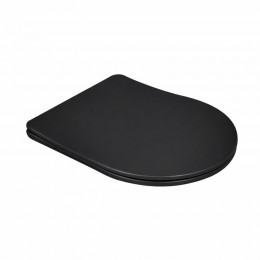 Сидіння для унітаза (Robin 490) 425x363x50 мм, Matt Black, з мікроліфтом Slim Duroplast, Quick Release QTSC179MB48676 Qtap