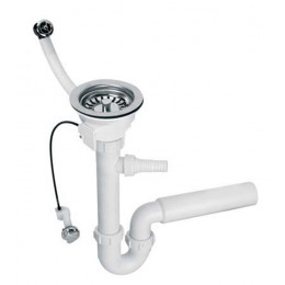 Сифон для кухонної мийки з переливом HC7+PUFS113-CP-25